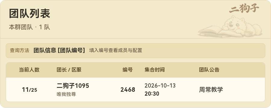 本群团队列表